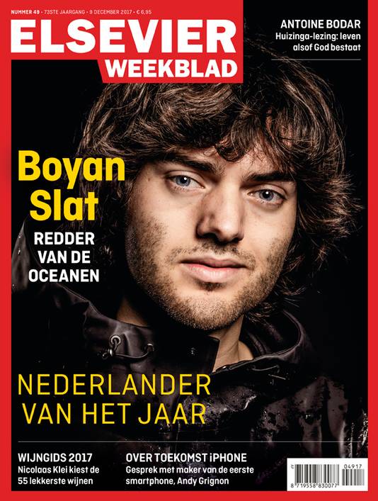 Boyan Slat is Nederlander van het Jaar volgens Elsevier Weekblad.