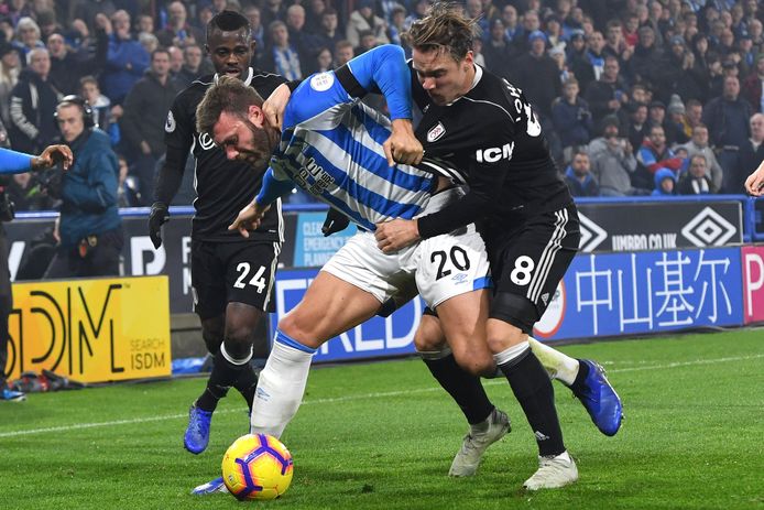 Huddersfield Town's Laurent Depoitre and