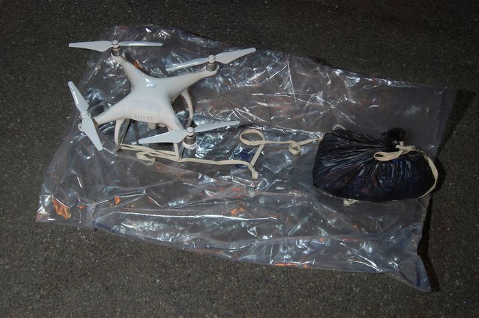 Deze drone werd door de Britse politie onderschept in de buurt van een gevangenis.