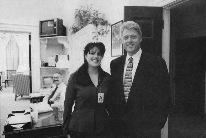 Bill Clinton met toenmalig stagiaire Monica Lewinsky.