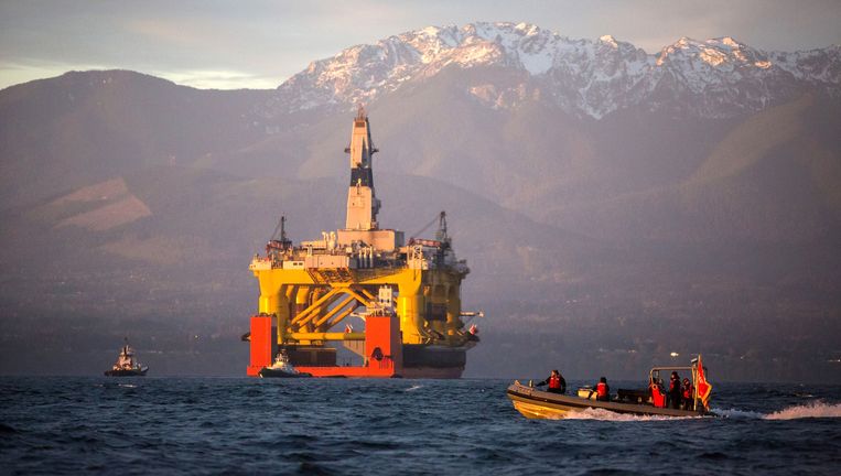 Shell mag boren voor de kust van Alaska. Beeld AP