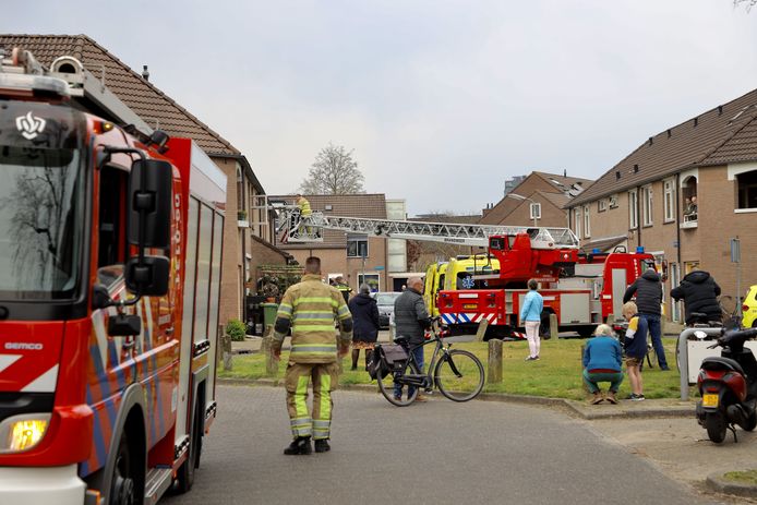 De inzet van onder meer een hoogwerker trok veel bekijks in de buurt.