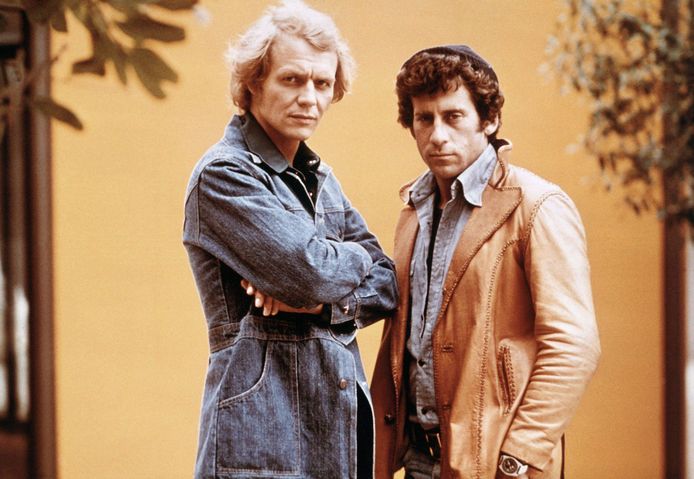 David Soul (Hutch, links) en Paul Michael Glaser (Starsky, rechts).