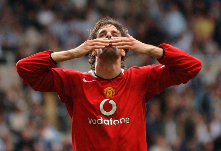 Ruud van Nistelrooij in dienst van Manchester United in 2005. Beeld anp