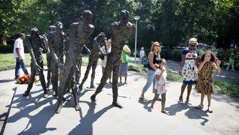 Het Nationaal Monument Slavernijverleden in het Oosterpark in Amsterdam Beeld anp