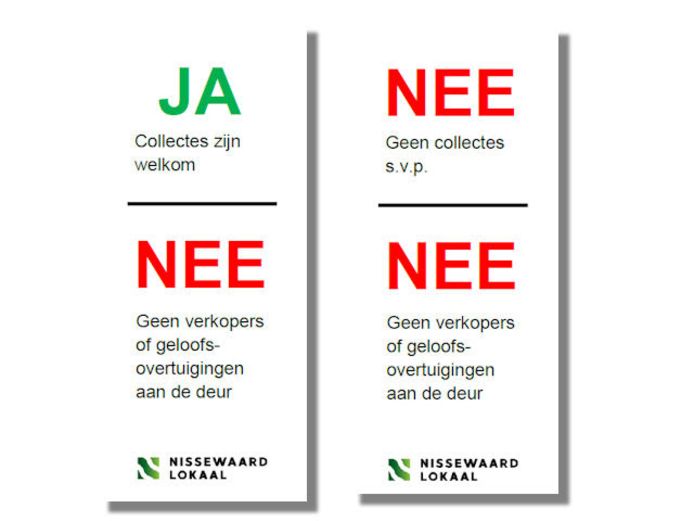 De speciale stickers die Nissewaard Lokaal gaat uitdelen