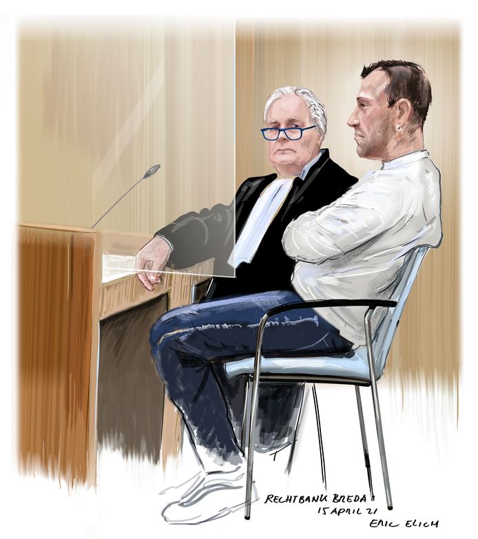 Verdachte J. in de rechtbank.