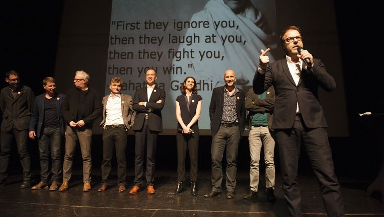 Verschillende bv's stelden hun plan voor in de Gentse Vooruit, in december vorig jaar. Beeld Eric de Mildt