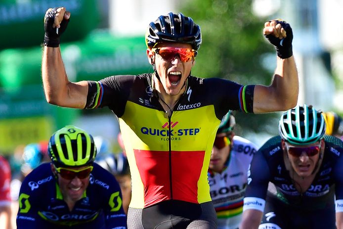 Gilbert bij z'n laatste overwinning in de Ronde van Zwitserland vorig jaar.