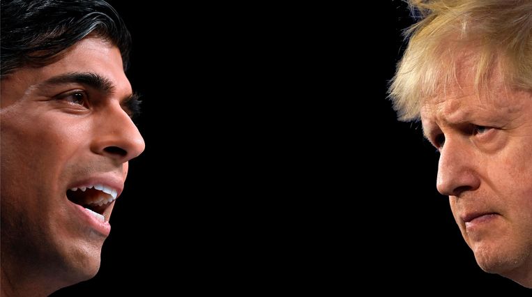 Rishi Sunak en Boris Johnson  Beeld AFP