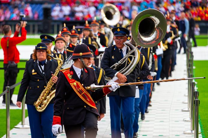 The opening ceremony at the games is also in uniform.