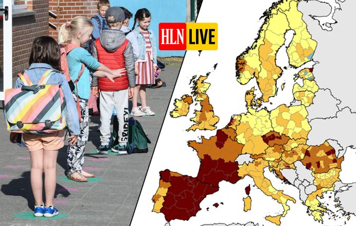 België kleurt weer donkerder op Europese coronakaart.