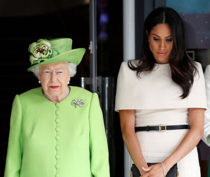 De Queen en Meghan Markle in 2018.