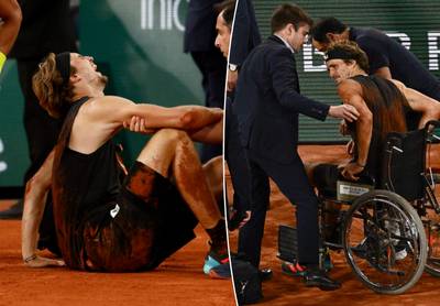 Anticlimax in Parijs: Zverev moet zinderende halve finale staken na pijnlijke val, Nadal staat in finale