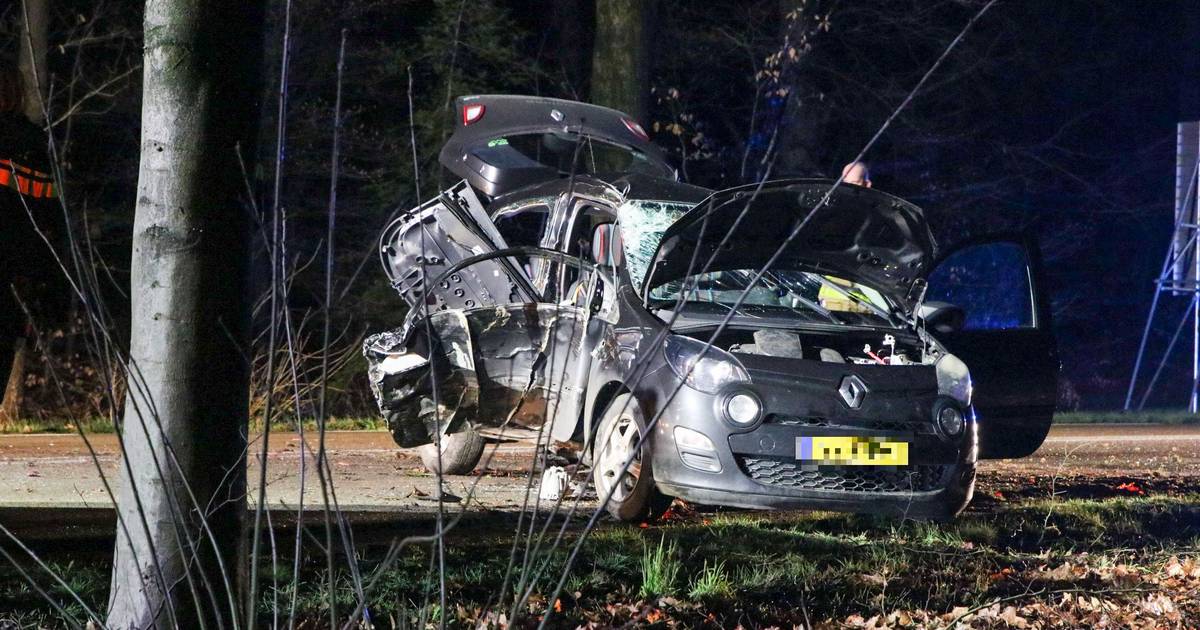 Brandweer bevrijdt vrouw uit auto na eenzijdig ongeval in Epe.
