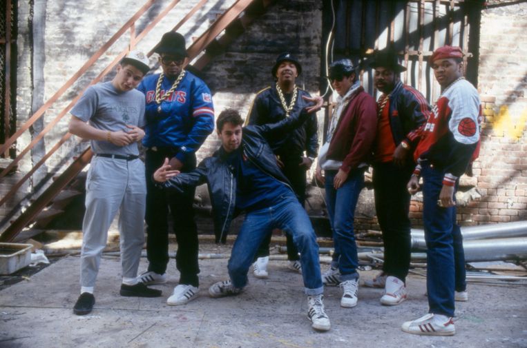 Run DMC en de Beastie Boys in de jaren 80. Beeld Corbis/VCG via Getty Images