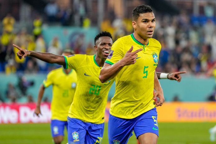 Casemiro maakte in de 83ste minuut de winnende goal voor Brazilië tegen Zwitserland.