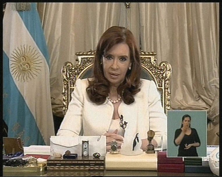 De Argentijnse president Cristina Fernandez de Kirchner. Beeld afp