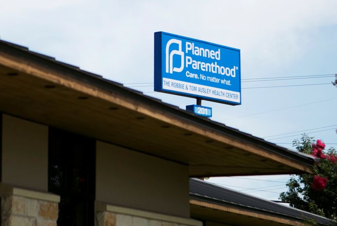 Het logo van Planned Parenthood, gezien in Texas. Foto ter illustratie.