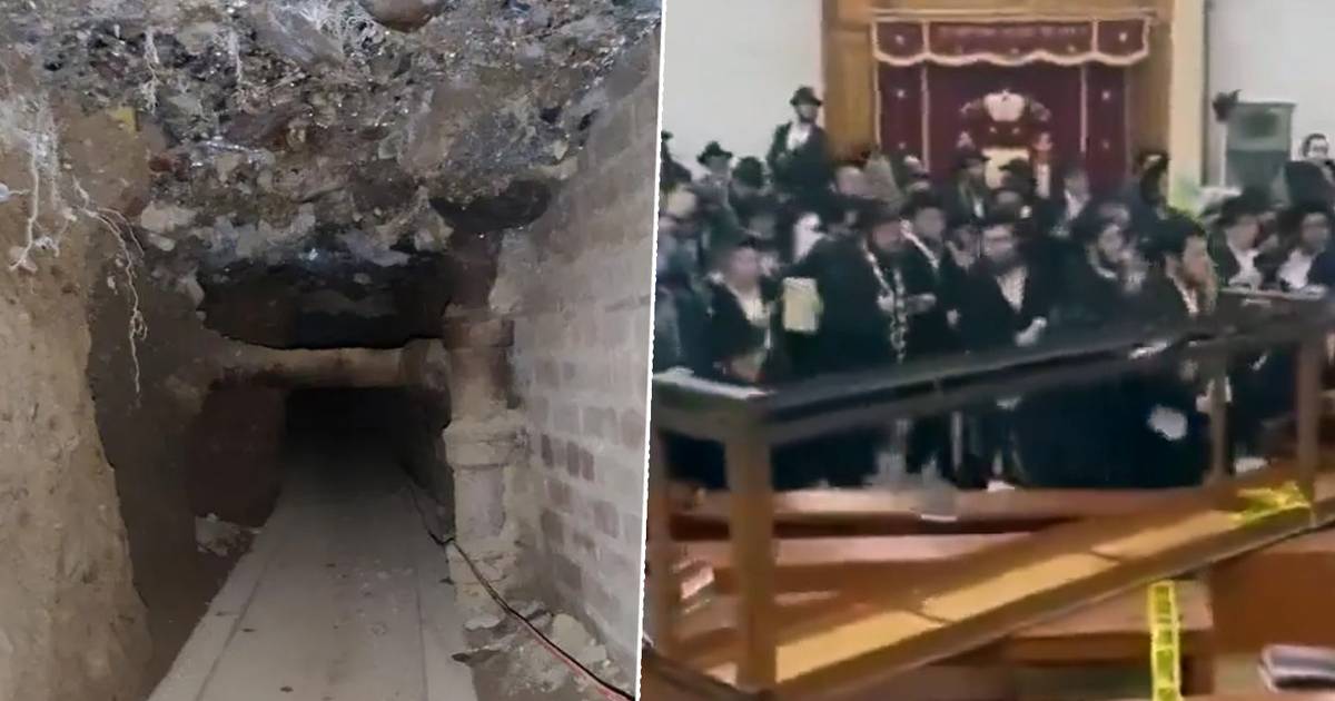 look.  Orthodox Jews clash with police after their illegal tunnel from a New York synagogue is discovered  outside