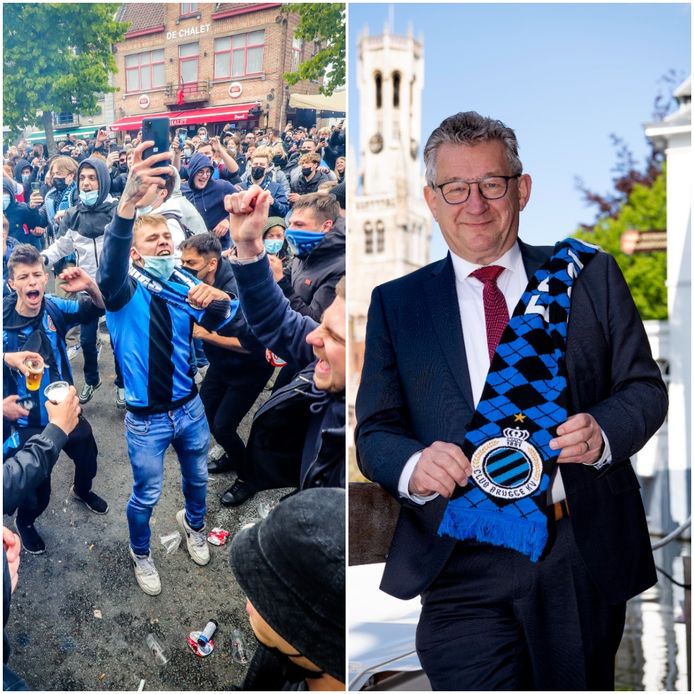Brugs burgemeester Dirk De fauw (CD&V) over de titelviering waarbij de coronaregels ver weg leken: "De strategie die we hebben gebruikt, heeft gewerkt."