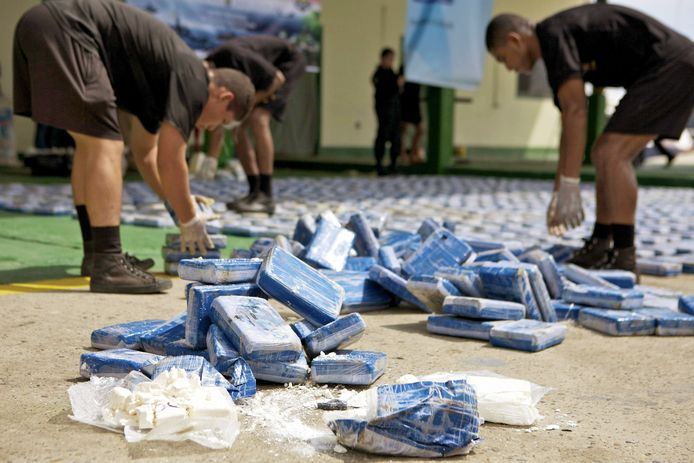 Een onderschepte lading cocaïne in Colombia. Nederlandse rechercheurs worden ook hier ingezet.