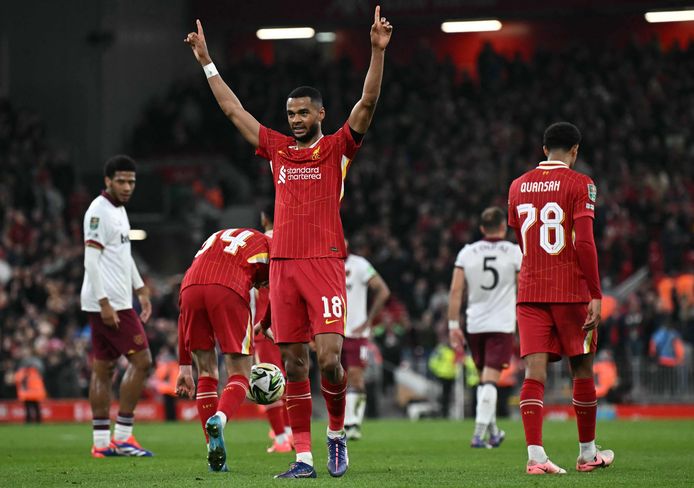 Twee treffers Cody Gakpo bij ruime zege Liverpool van Arne Slot in League  Cup, FC Barcelona blijft foutloos in Spanje | Buitenlands voetbal | AD.nl