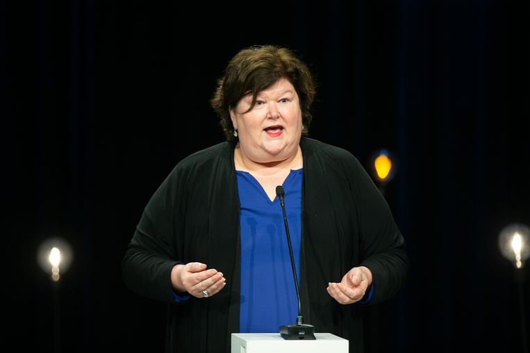 Federaal minister van Volksgezondheid Maggie De Block (Open Vld) was het politieke middelpunt van de strijd tegen het coronavirus. Beeld BELGA