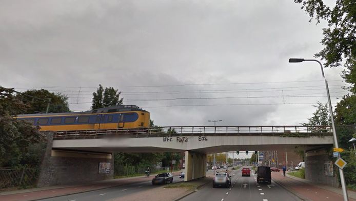 Het viaduct over de Thomas a Kempisweg waar het station Majella had moeten komen.