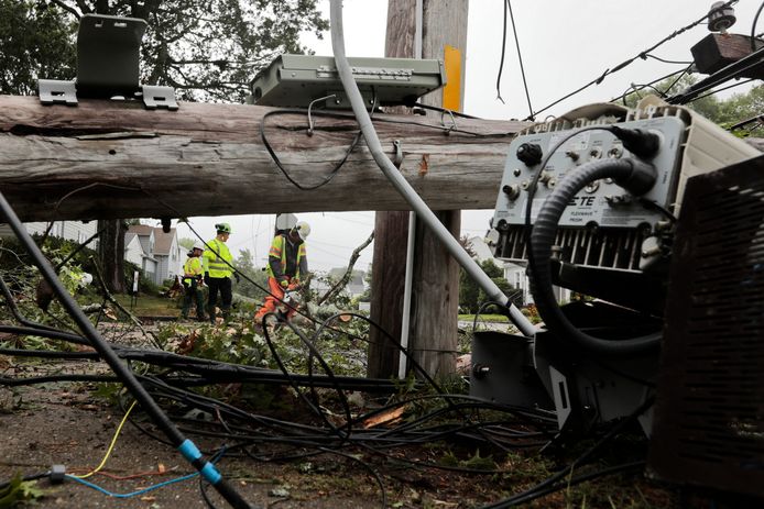 Stormschade in New Bedford, Massachusetts.