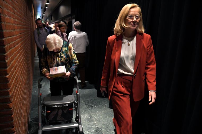 Sigrid Kaag op het partijcongres in Rotterdam.  Beeld Marcel van den Bergh / de Volkskrant