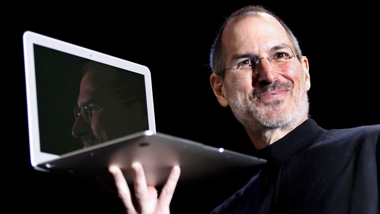 Steve Jobs in 2008, bij de presentatie van de Macbook Air. Beeld ANP