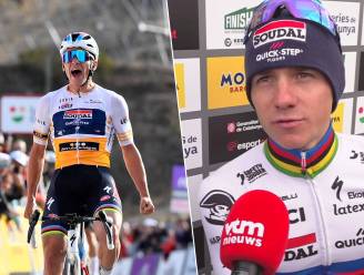 “Dat ik zo’n eindschot had, wisten we nog niet”: Remco Evenepoel pakt na nieuw duel met Roglic eerste zege als wereldkampioen