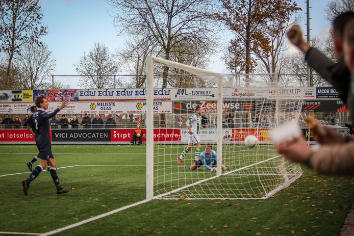 Ruben de Jager heeft Kloetinge op 1-0 gezet tegen HV & CV Quick.