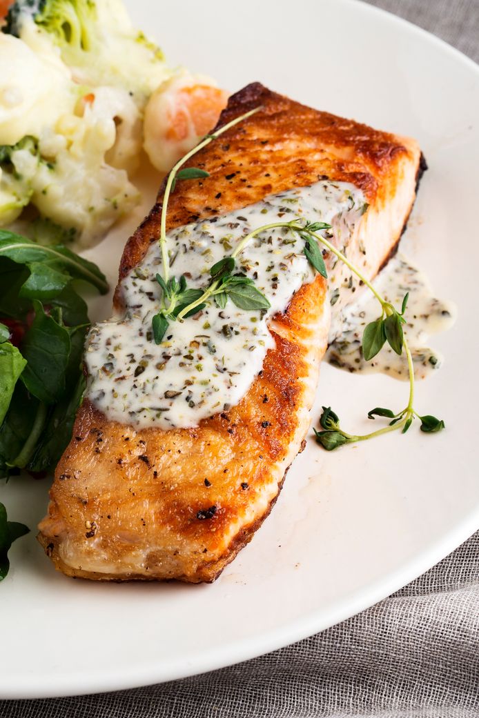 Baked salmon from the air fryer.