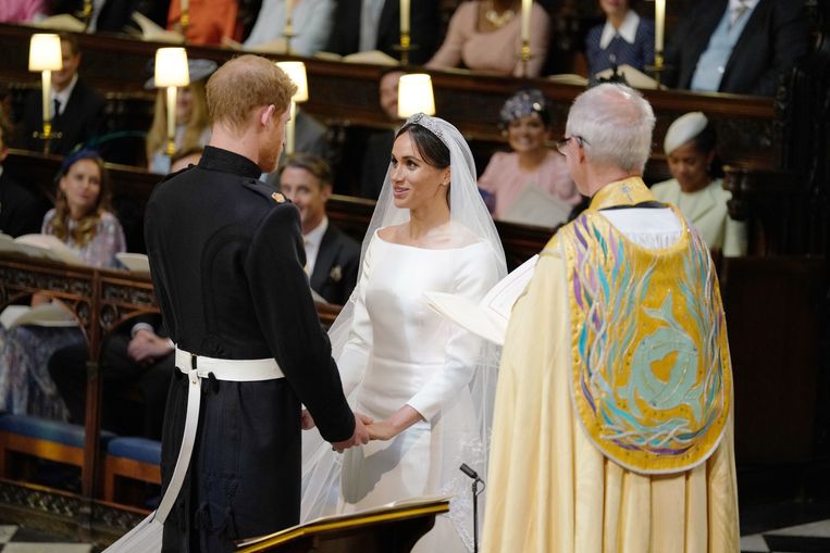 Prins Harry (33) en de Amerikaanse actrice Meghan Markle (36). Beeld Getty Images