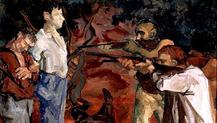 Het schilderij 'De executie van Garcia Lorca van Renato Gottuso. Beeld photo_news