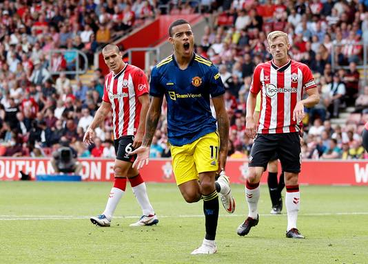 Mason Greenwood maakte de 1-1 voor Manchester United.