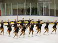 Kunstschaatsteam Ice United tijdens hun laatste training voorafgaand aan hun vertrek naar het WK in Amerika.