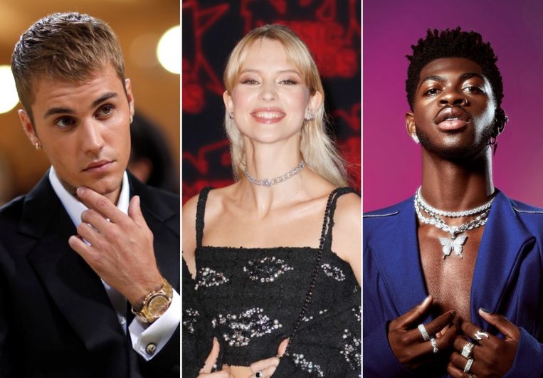 Justin Bieber, Angèle en Lil Nas X Beeld Reuters/Photo News/Charlotte Rutherford