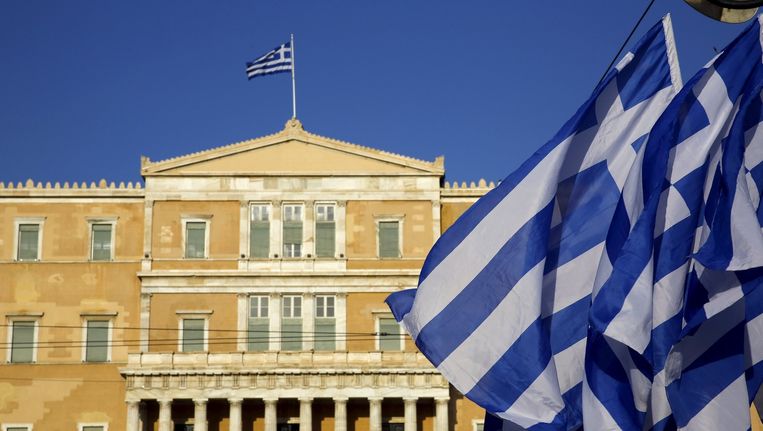 Het Griekse parlementsgebouw in Athene. Beeld reuters