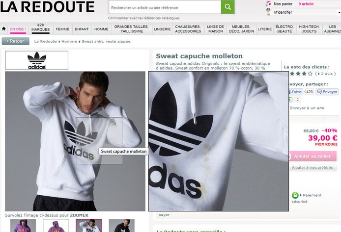 Adidas homme on sale la redoute