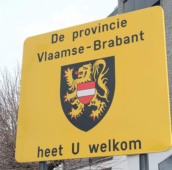 Het signalisatiebord heet U welkom in Vlaamse-Brabant.