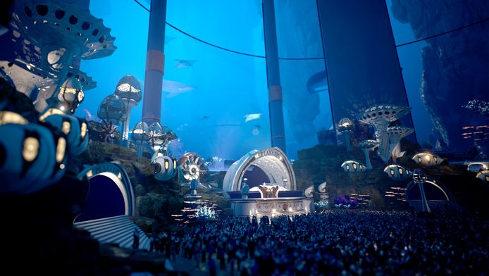 Ook deze onderwaterwereld zal één van de decors zijn van het virtuele oudejaarsfeest van Tomorrowland.