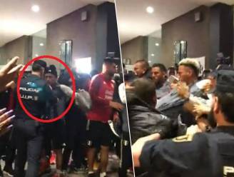 KIJK. Chaos in Madrid: Peruaanse nationale ploeg raakt slaags met politie