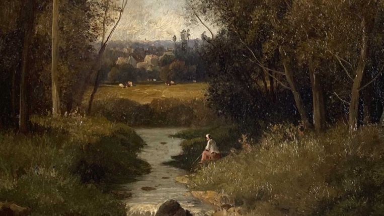  Het werk van de Franse negentiende-eeuwse landschapsschilder Nicolas Rousseau. Beeld Centre Mondial de la Paix in Verdun