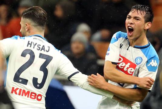 Hirving Lozano na zijn goal tegen AC Milan.