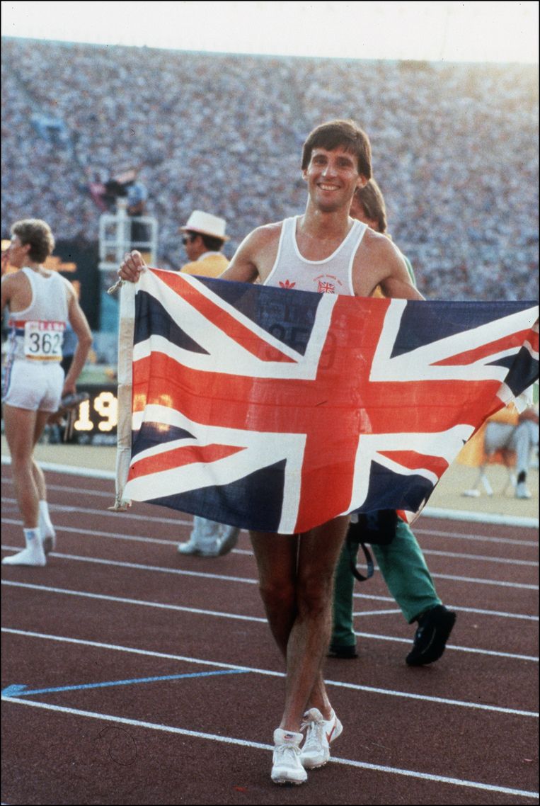 Sebastian Coe als Olympisch kampioen in 1984. Beeld anp