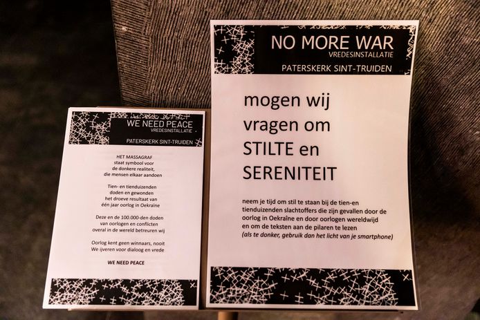 Vredesinstallatie in de Minderbroederskerk in Sint-Truiden.