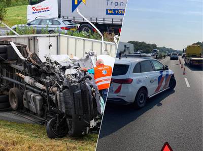 Twee ongevallen achter elkaar zorgden voor grote problemen op de A50 bij Oss